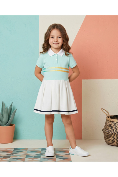 BABIES & More Colorblock Polo Collar Dress