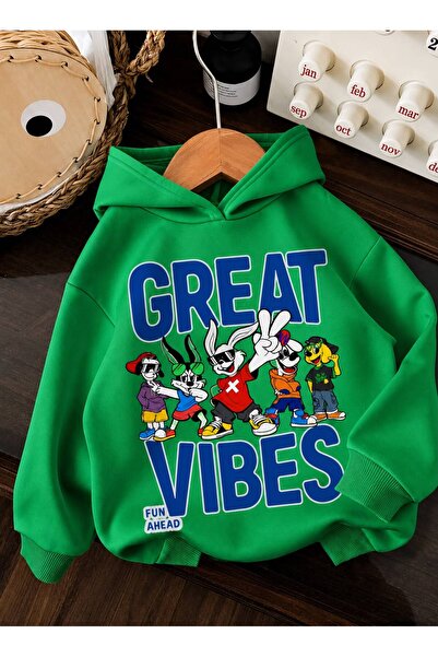 BENROMA 3 Yarn Combed Cotton Great Printed Unisex Children's Hooded Sweat Wq2