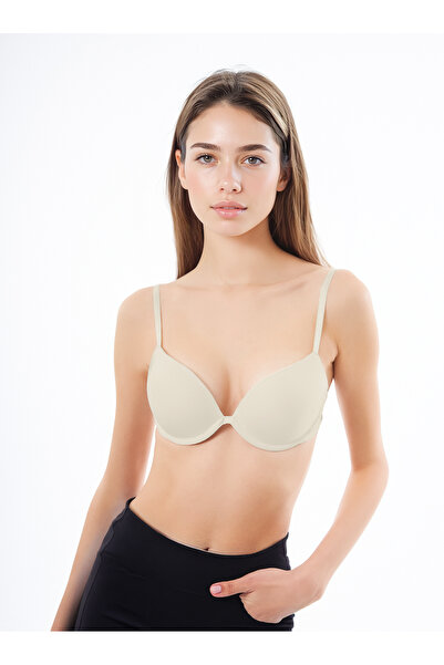 GRIMELANGE Deves Lol up Push up Soft Textured Underwire Cream Bra