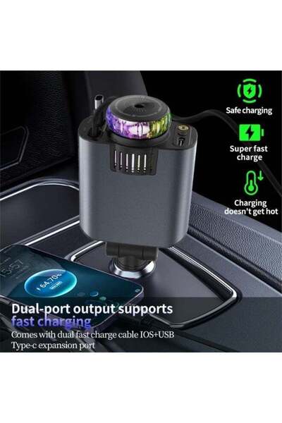 Starlight Premium 5-in-1 Car Charger with 45W Fast Charging, PD 30W USB-C Out...