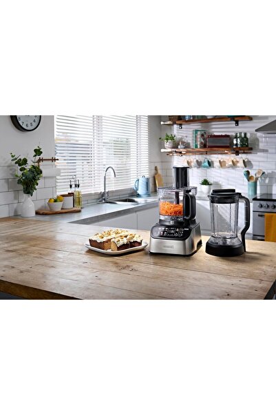 Kenwood معالج طعام وخلاط متعدد الوظائف من مالتي برو، بقوة ١٠٠٠ واط، وعاء سعة ٣ لتر، خلاط زجاجي سعة ١.٥ لتر، إعدادات مسبقة بالضغط الواحد، ميزان رقمي، ١١ ملحق، عصارة، FDM73.980SS، فضي