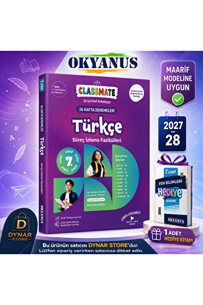 Okyanus Yayınları 7 sınıf classmate 36 hafta denemeleri Türkçe süreç izleme f...