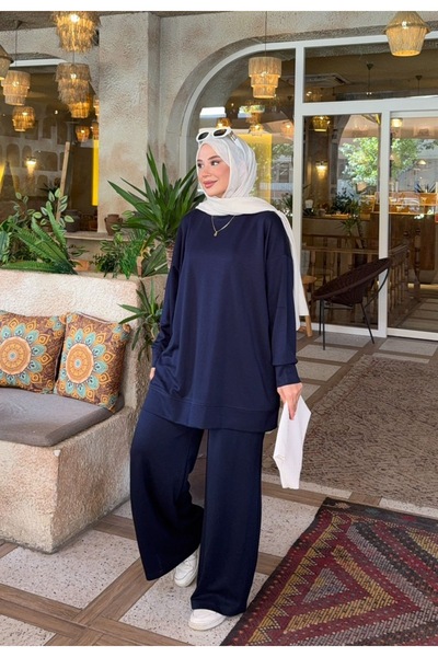 nurvina modest wear Σετ Παντελονιού Τεσσέττουρ από Ύφασμα Modal σε Μεγάλο Μέγ...