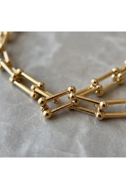 ZEY Steel Gold Color Thick Ring Chain Women's Necklace