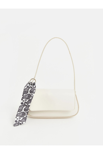 LC Waikiki Lcw Accessories Women's Leather Look Shoulder Bag with White Acces...