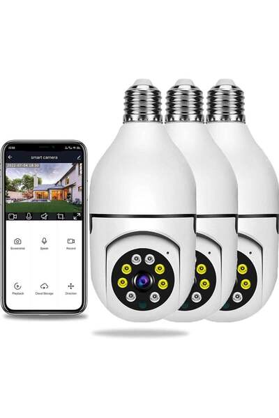 ELTERAZONE 3PCS Wireless Light Bulb Camera Outdoor 360 Degree WiFi Security D...