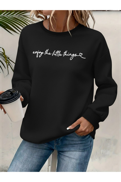 Deocept Women's Printed Crew Neck Comfortable Fit Sweatshirt