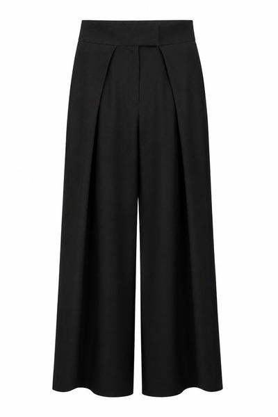 Pulli Collection Pile Detaylı Yüksek Bel Bol Paça Pantolon