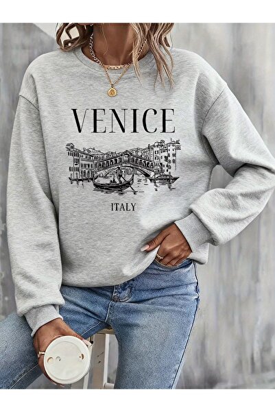 Deocept Women's Printed Crew Neck Comfortable Fit Sweatshirt