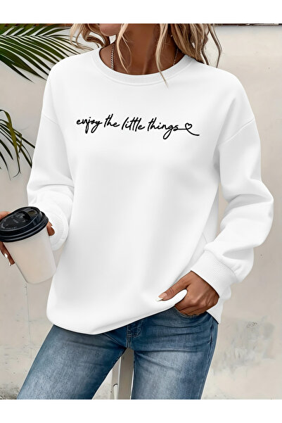 Deocept Women's Printed Crew Neck Comfortable Fit Sweatshirt