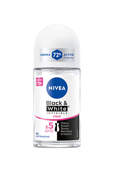 NIVEA رول اون مزيل عرق بلاك آند وايت إنفيسيجل كلير للحماية 72 ساعة للنساء من ...