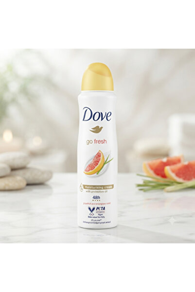 Dove بخاخ مزيل العرق جو فريش برائحة الجريب فروت وعشب الليمون مع كريم الترطيب والزيوت الواقية من دوف - 150 مل