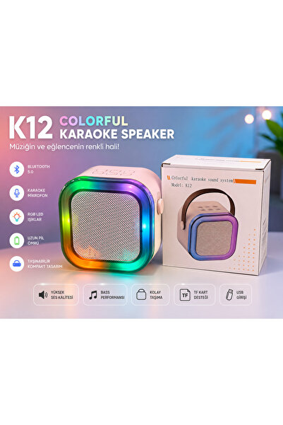 Genel Markalar Karaoke Bluetooth hoparlör Rgb Led Işıklı 5 Efektli Ses Bombası