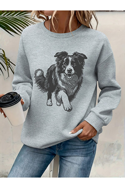Deocept Women's Printed Crew Neck Comfortable Fit Sweatshirt
