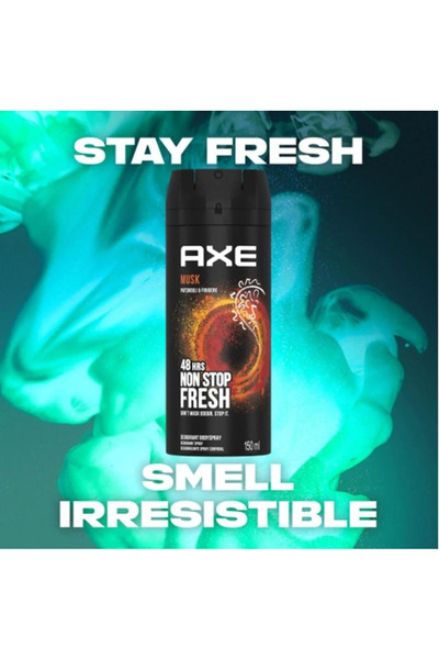 Axe بخاخ مزيل عرق معطر للجسم برائحة المسك ونون ستوب فريش للرجال من اكس - 150 مل