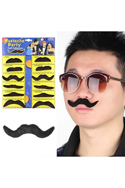 MOBEE Costume Party Fake Mustache 6 Models 12 Pieces Fake Mustache Set