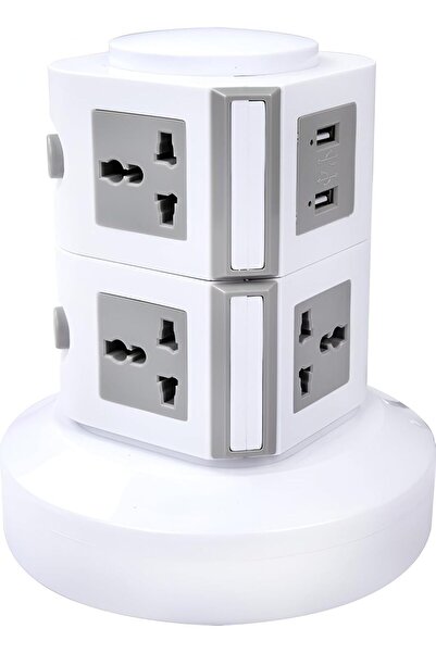Generic Universal Vertical Power Strip Tower with 2.5Mtr Extension Cord, USB ...