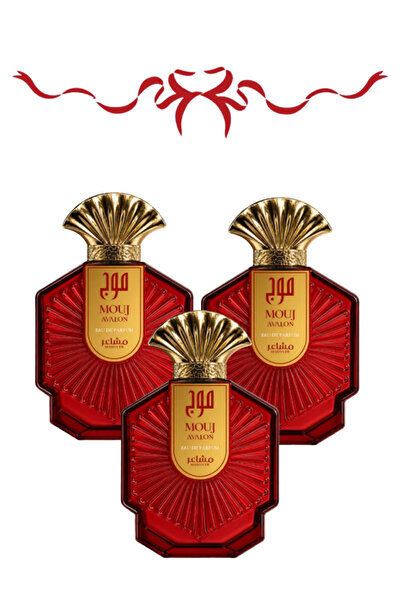 MASHAER 3 Pieces Mouj Red Perfume 100 ML