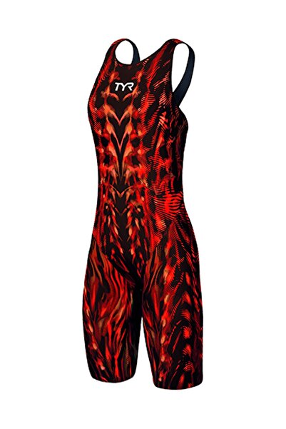 TYR costum tehnic inot femei - Venzo Open Back - rosu