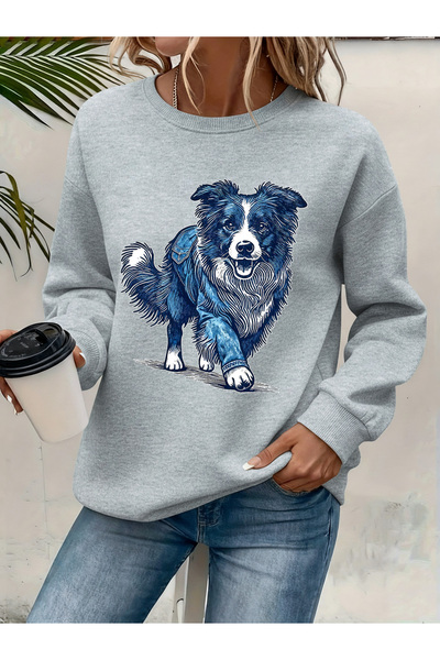 Deocept Women's Printed Crew Neck Comfortable Fit Sweatshirt