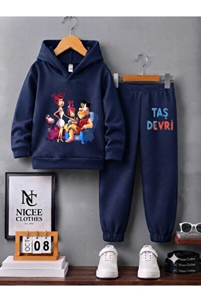 NC Nicee Clothes طقم رياضي للأطفال للجنسين (طباعة حجرية على الأرجل للشتاء)
