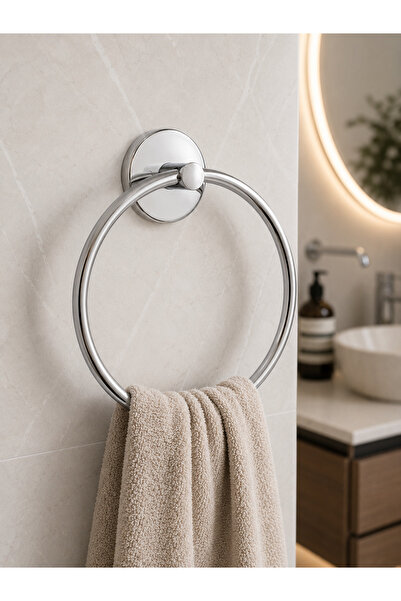 DMR VESTA Havlu Halkası Banyo Havluluk Duvar Tipi Yuvarlak Havlu Askısı