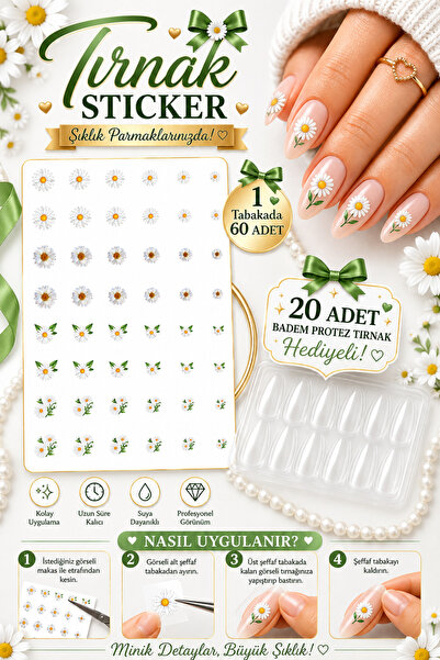 Tatlı Süprizler TIRNAK STICKER - PROTEZ TIRNAK HEDİYELİ MODEL6