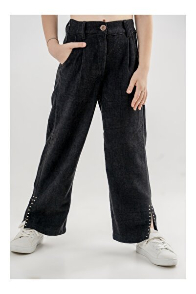 Deniva Kids Taş Işlemeli Kız Çocuk Keten Pantolon -2 Giyim Alt