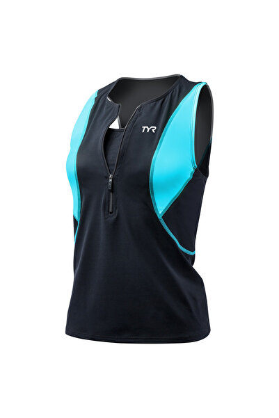 TYR Competitor Loose Singlet top triatlon cu bustiera negru-albastru