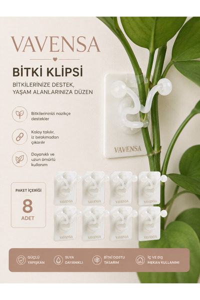 VAVENSA Bitki Tırmanma Klipsi Sarmaşık Çiçek Tutucu Gövde Sabitleme Destek Ap...