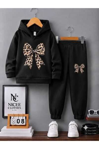 NC Nicee Clothes طقم رياضي للأطفال للجنسين (طباعة شريطية بلون الفهد للشتاء)