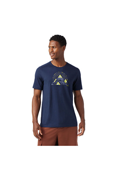 Smartwool Tricou merino - Geo Phase Active Short Sleeve Graphic Tee - Albastru