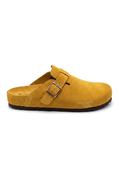 Bequemere Mk406 Yellow Genuine Suede Leather Full Covered Cork Sole Single Bu...