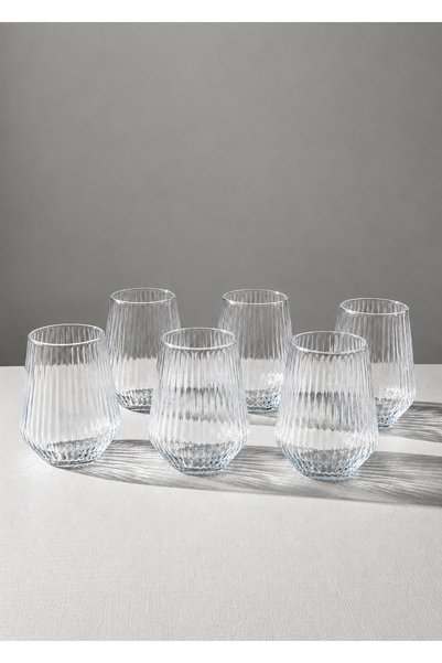 Şahika Kristal cama atılan imza Set of 6 Silk Water Glasses
