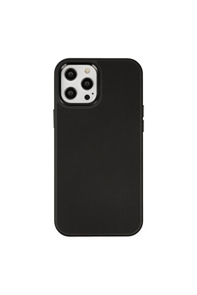 Apple İphone 12 Pro Max Kılıf Asya Deri Silikon - Siyah