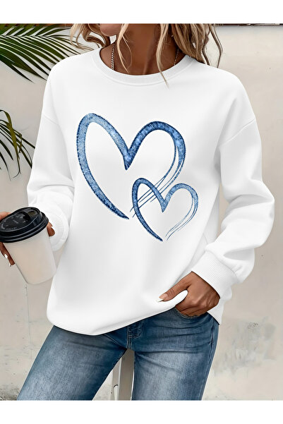 Deocept Women's Printed Crew Neck Comfortable Fit Sweatshirt