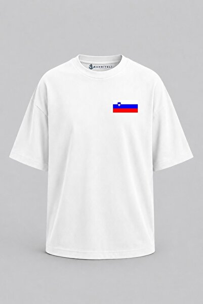 Bahriyeli Collection Oversize Slovenia Flag Pocket Printed Unisex T-Shirt