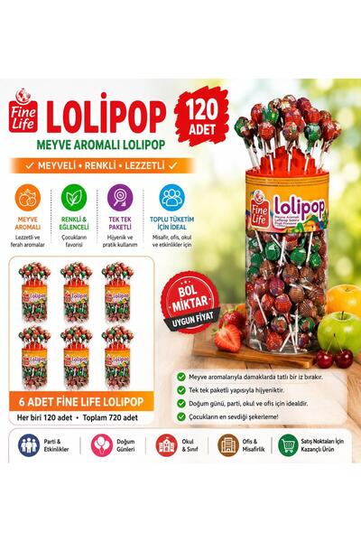 Fine Life Lolipop 120 Adet - 11 G X 6 Paket