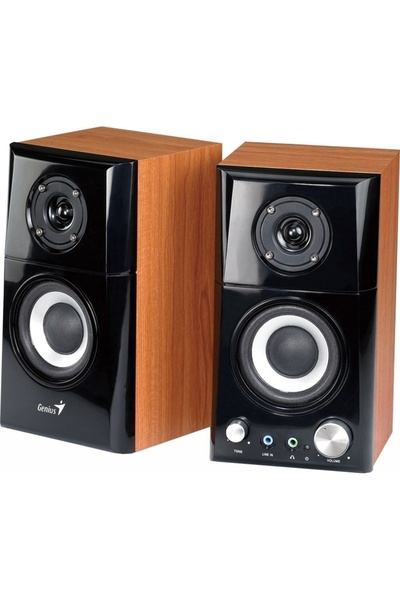 GENIUS BOXE 2.0, RMS: 14W (2 x 7W), negru &amp; lemn de cireș, "SP-HF500A II"...