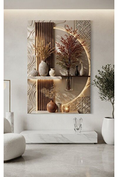 zeyrada Premium Özel Tasarım 3D Kabartma Görünümlü Modern Dekorasyon Kanvas T...