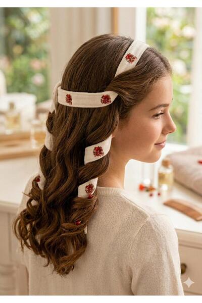 ozlıkaa Heatless Hair Styling Belt Hair Curling Band Night Use Pomegranate Pr...