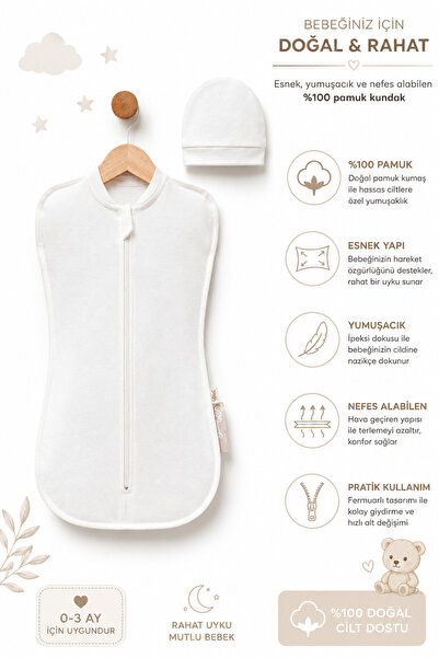 Melekpare 100% Cotton Zippered Baby Swaddle Newborn