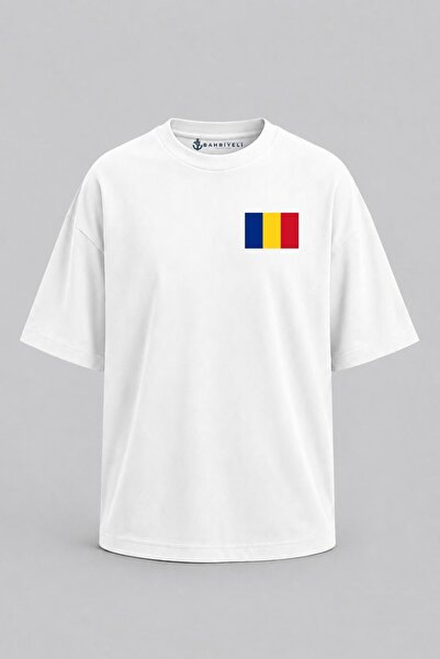 Bahriyeli Collection Υπερμεγέθη μπλουζάκι Unisex με στάμπα σημαίας Ρουμανίας ...