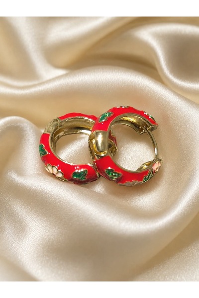 SEMUDA Women's Vintage Floral Hoop Earrings