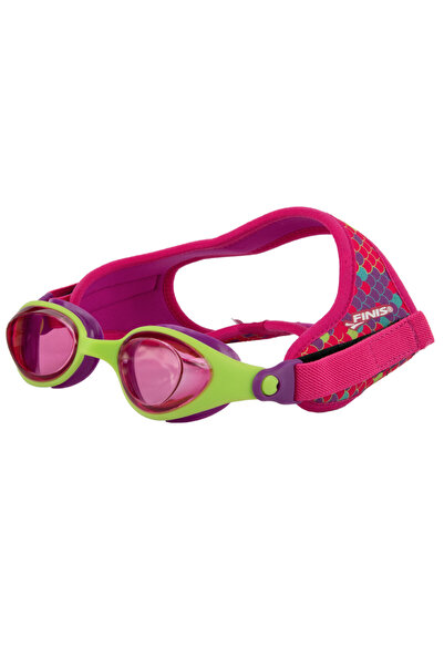 Finis ochelari inot pentru copii DragonFlys - roz intens rosu galben cu lenti...