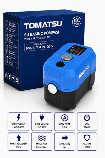 tomatsu 2 KAT 2 DAİRE Akıllı Su Basınçlandırma Otomatik Hidrofor 20 Metre Bas...