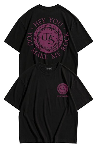Fuddy Moda Unisex Whitesnake Hey You You Make Me Rock T-Shirt with Back Print...