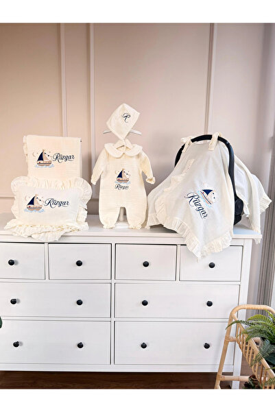 lambkin Baby Müslin Kişiye Özel Bebek Hastane Çıkış Seti