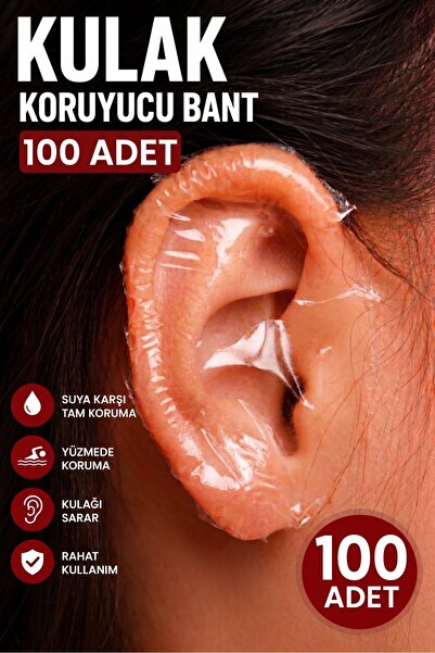 Dream Plus 100 Adet Bebek Çocuk ve Yetişkin Kulak İçin Su Geçirmez Bant Duş K...