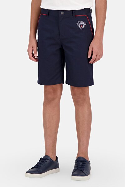 Perry Ellis Kids Boy Embroidered Logo Basic Shorts, Navy